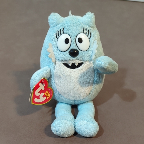 Ty Other - 2011 Ty Beanie Yo Gabba Gabba Toodee Plush Light Blue White Black Cat Dragon Tag